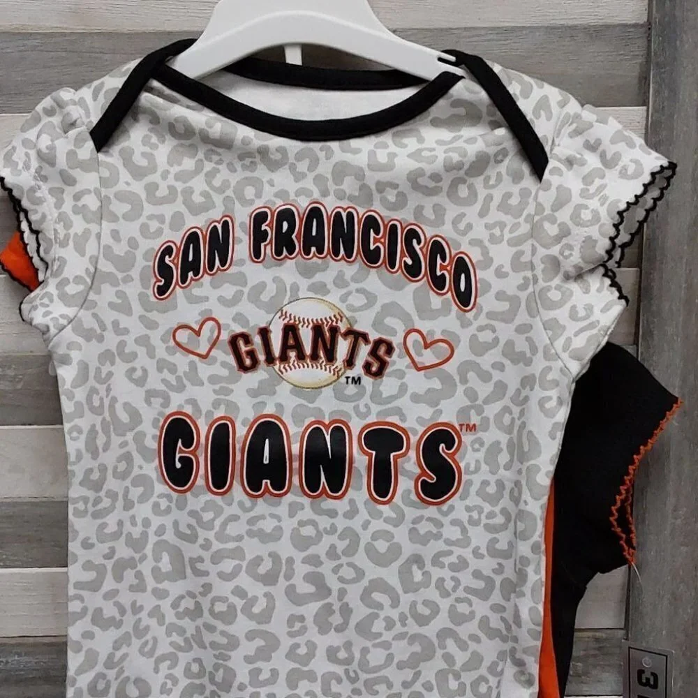 MLB San Francisco Giants Infant Girls’ 3‑Pack Bodysuits | 6–9 Months